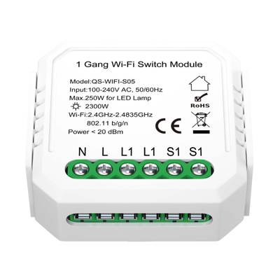 ST9000.500.01C WIFI реле 1 канал, 10A Белый - -*Max 2300W/250W - Ra  IP20 L46xW46xH18 100-240V