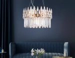 Подвесная хрустальная люстра TR5263/8 GD/CL золото/прозрачный E14/8 max 40W D500*700