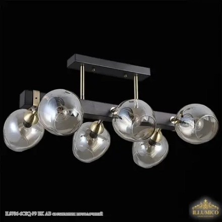 IL9736-6CSQ-79 BK AB светильник потолочный ILLUMICO, E14х6