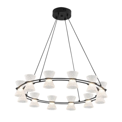 8341/42L LEDIO LN26 228 черный/прозрачный металл/акрил Люстра подвесная LED 42W 3000K 220V VINORA