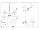 Светильник подвесной LH57135/8 BS/FR латунь/белый матовый E14/8 max 40W D800*650