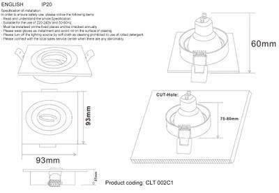 Светильник встраиваемый Crystal Lux CLT 002C1 WH 1400/147