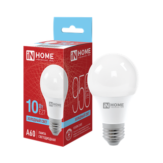 Лампа светодиодная LED-A60-VC 10Вт грушевидная 6500К холод. бел. E27 950лм 230В IN HOME 4690612020228