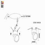 ST651.548.09 Встраиваемый поворотный светильник Белый LED 1*9W 4000K 720Lm Ra&gt;90 120° IP20 D85xH68 170-240VV