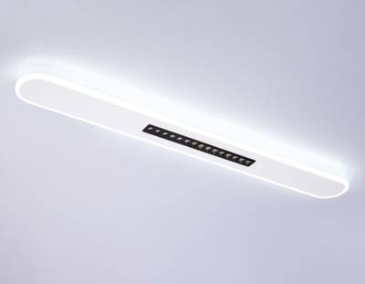 Потолочный светодиодный светильник FL51445 WH/BK белый/черный 70W 3000K-6400K+4200K 1200*125*40 (Без ПДУ)