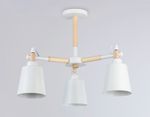 Подвесная люстра TR82204/3 WH/LWD белый/светлое дерево E27/3 max 40W D560*430