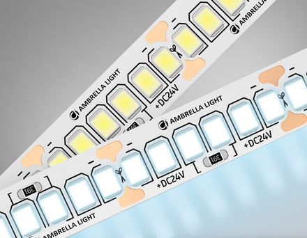 Светодиодная лента GS3303 2835 240Led/ 18W m/ 24V IP20 6500K/ 5000*10*1.2mm/ кратность резки 25mm (2 конт.)