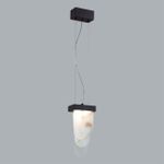 5438/12L HIGHTECH ODL_EX25 101 черный/металл/ смола под алебастр /акрил Подвес LED 12W 3000K 1489Лм FOROS