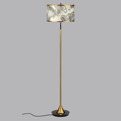 5064/2F MODERN (В 2-Х КОРОБКАХ) ODL24 529 античн.бронза/серо-беж./металл/натур.камен."шпон" Торшер E27 LED 2*10W BERGI