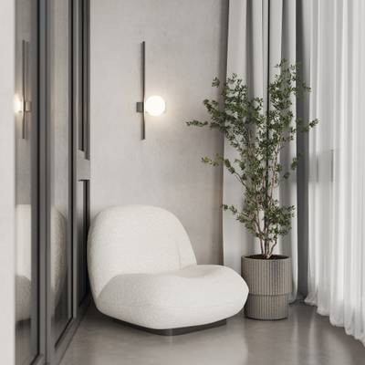 Настенный светильник с матовым плафоном 503052 хром