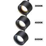 358980 SHINO NT22 071 черный Трековый светильник для низковольного шинопровода с переключ. цв. температуры IP20 LED 3000К\4000К\6000К 12W вниз + 3W вв