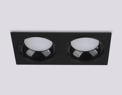 Светильник встраиваемый TN52344/2 SBK/GBK черный песок/черный глянец GX53 max 12W 220*115*25
