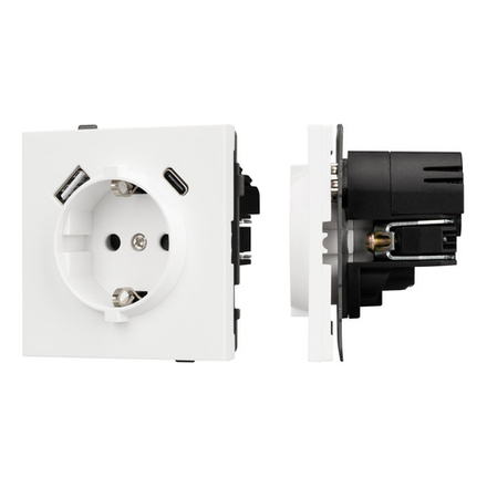 Механизм розетки с USB зарядкой SCT-TENDO-MUAC-SFPL-WH (230V, 16A) (Arlight, -)
