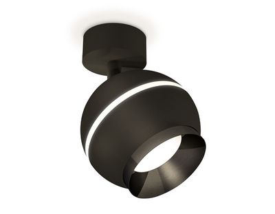 Комплект поворотного светильника с дополнительной подсветкой XM1102001 SBK/PBK черный песок/черный полированный MR16 GU5.3 LED 3W 4200K (A2210, C1102, N7031)