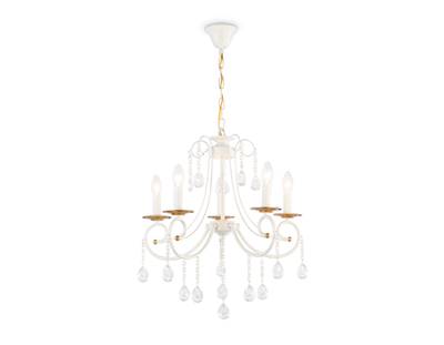 Светильник подвесной TR4916/5 WH/GD белый/золото E14/5 max 40W D550*860