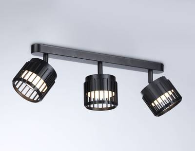 Настенно-потолочный  поворотный спот со сменной лампой  TN71168/3 BK черный GX53/3 400*100*125