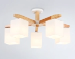 Подвесная люстра TR83118/5 WH/LW белый/светлое дерево E27/5 max 40W D700*325