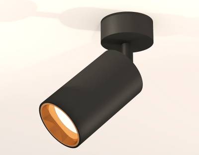 Комплект накладного поворотного светильника XM6323004 SBK/PYG черный песок/золото желтое полированное MR16 GU5.3 (A2210, C6323, N6113)