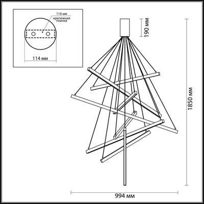 3860/96L L-VISION ODL19 325 золото Подвесной светильник LED 96W 5190Лм 3000К 220V COMETA