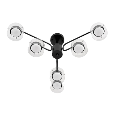 8349/6C COMFI LN26 232 черный/прозрачный, металл/стекло Светильник потолочный LED GX53 6*7W 220V NATALINA