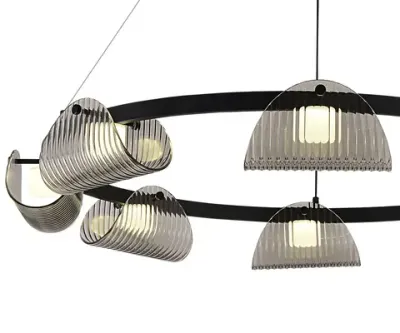 Люстра Каспи черный d95 h150 Led 8*6W (4000K)