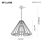 SL3002.413.01 Светильник подвесной ST-Luce Черный/Серый E27 1*60W