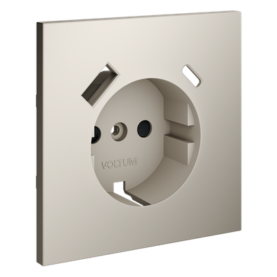 VLS001003 Накладка для розетки с заземлением и защитными шторками, с USB A+C, S70 (кашемир). (ТМ Maytoni)