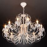 Люстра подвесная с хрусталем 3305/12 белый с золотом / прозрачный хрусталь