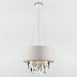 Умный подвесной светильник с хрусталем Eurosvet Amantea 10122/6 10122/6 белый/прозрачный хрусталь Strotskis Smart (10106/6)