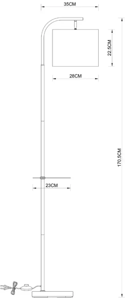 Торшер Arte Lamp CONNOR A4053PN-1BK, 1хE27