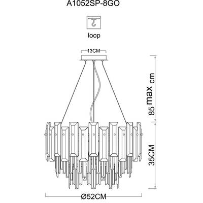 Подвесная люстра Arte Lamp NICOLETTA A1052SP-8GO, 8хE14