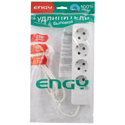 Удлинитель ENGY "Гранд" 1,7м/4роз. с заземлением (ПВС 3х0,75)
