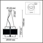 8007/6 MODERNI LN26 296 черный/черный, золотой металл/металл, стекло Люстра подвесная Е14 6*40W 220V ZARINA