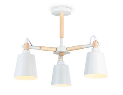 Подвесная люстра TR82204/3 WH/LWD белый/светлое дерево E27/3 max 40W D560*430