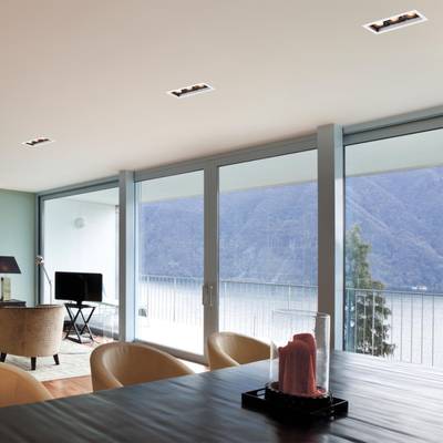 370714 SPOT NT20 546 белый/черный Светильник встраиваемый карданный IP20 GU10 3*50W 220V GESSO