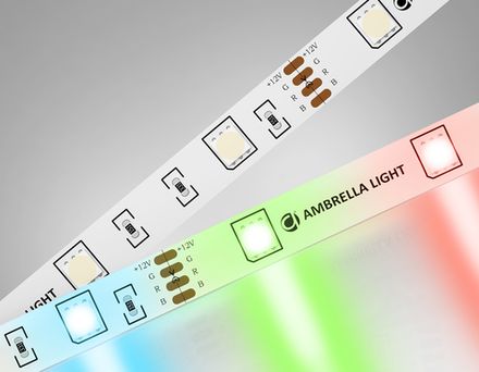 Светодиодная лента RGB GS2201 5050 30Led/ 7.2W m/ 12V IP20 RGB/ 5000*10*1.87mm/ кратность резки 100mm (4 конт.)