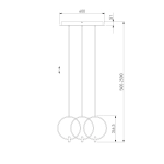 Подвесной светильник 50257/3 LED черный/ латунь, LED