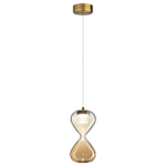 5093/4L PENDANT ODL25 357 античн.бронза/прозрачн./янтарный градиент/металл/стекло Подвес LED 4W 4000K 388Лм GLESSI
