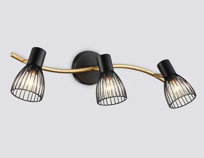 Светильник накладной TR8661/3 BK/GD черный/золото E14/3 max 60W 550*100*170