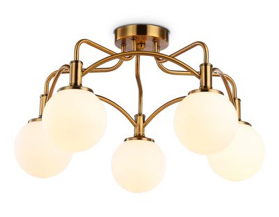 Подвесная люстра TR3212/5 GD/FR золото/белый матовый  E27*5 max 40W D560*302