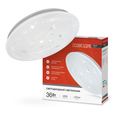 Светильник светодиодный DECO СОЗВЕЗДИЕ 36Вт 4000К 3240лм 230В 380х55мм IN HOME 4690612025001
