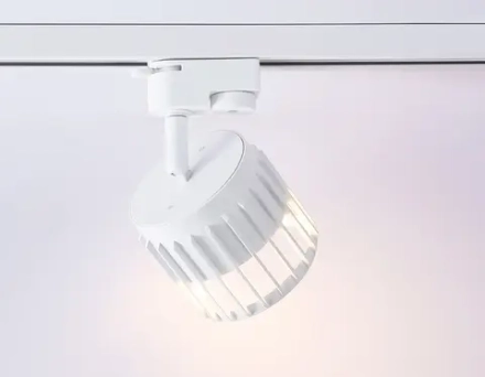 Трековый однофазный светильник со сменной лампой GL5348 WH белый GX53 D100*80