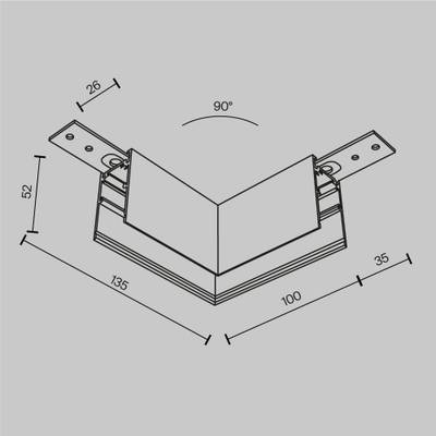 Коннектор угловой Exility накладной белый, TRA034HCL-41W. TM Maytoni