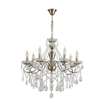 8346/7 CLASSI бронза/прозрачный, металл/хрусталь Люстра потолочная E14 7*40W 220V LUINA