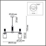 6585/5 MODERNI LN25 хром/бежевый, металл/текстиль, стекло Люстра подвесная E14 5*40W 220V ARNIKA
