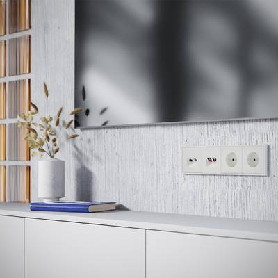 VLS002713 Накладка для розетки TV+RJ45 кат. 6, S70 (хлопок). (ТМ Maytoni)