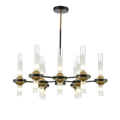 8112/18 NEOCLASSI LN25 26 черный/бронза/прозрачный, металл/стекло Люстра потолочная G9 18*30W 220V TAMARESA