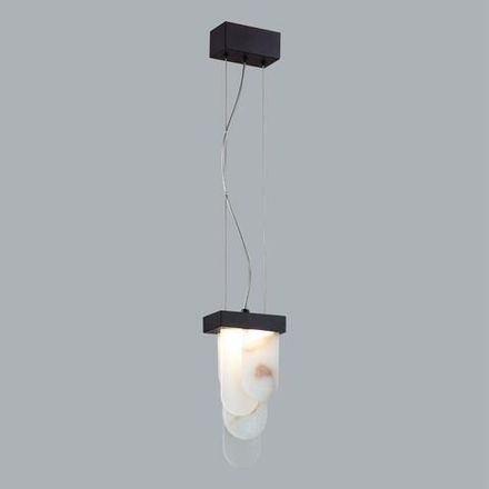 5438/12L HIGHTECH ODL_EX25 101 черный/металл/ смола под алебастр /акрил Подвес LED 12W 3000K 1489Лм FOROS