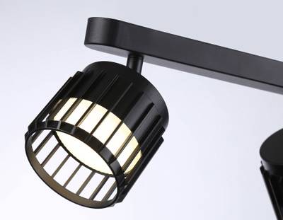 Настенно-потолочный  поворотный спот со сменной лампой  TN71163/2 BK черный GX53/2 260*100*125