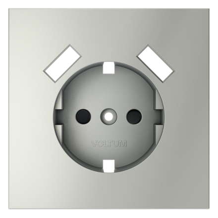 VLS000905 Накладка для розетки с заземлением и защитными шторками, с USB A+A, S70 (сталь). (ТМ Maytoni)